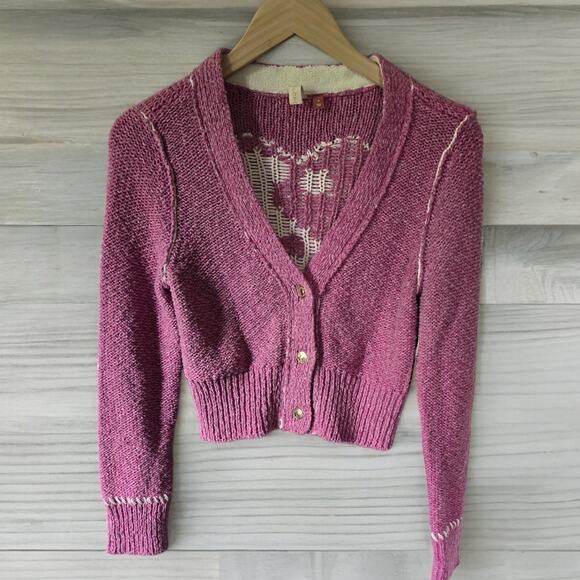 Anthropologie Pilcro Icon Pink Women's Cardigan - New Size Small - Picture 6 of 6